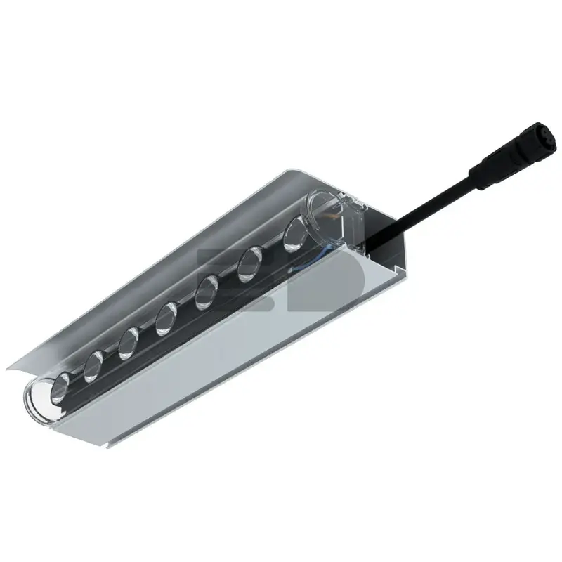 Modern ISV Optic 2 250мм (8Вт/м) 48В DC CRI80 3000К 15х60° (Профиль, козырек, транзитное штепсельное соединение)