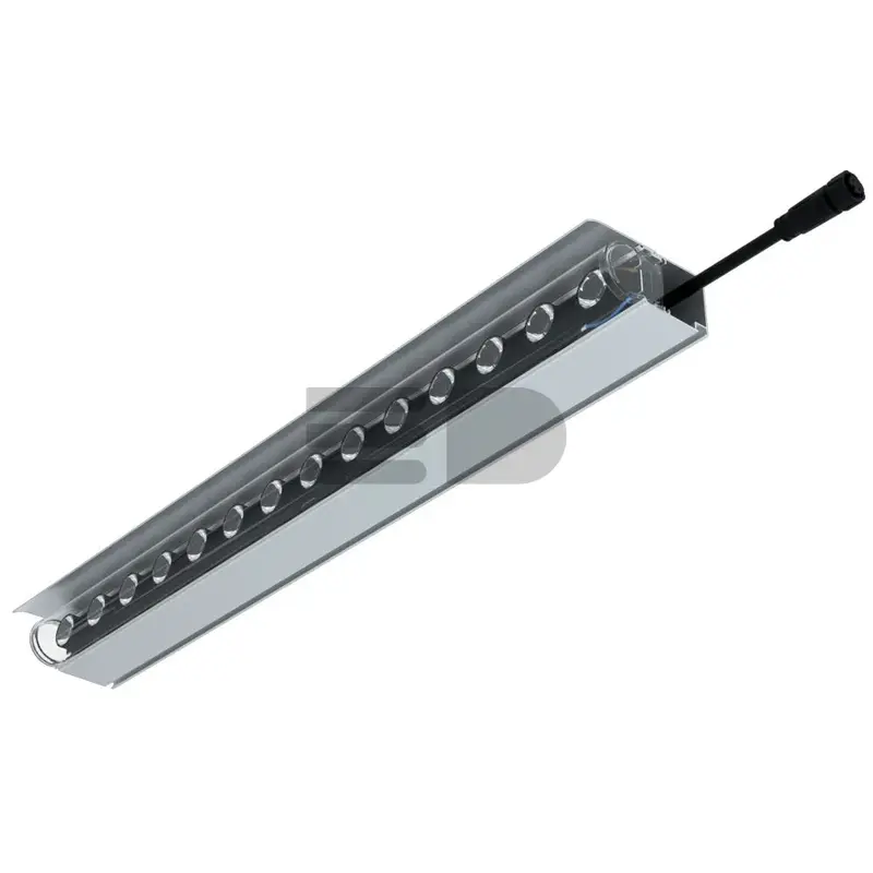 Modern ISV Optic 4 500мм (8Вт/м) 48В DC CRI80 4000К 15х60° (Профиль, козырек, транзитное штепсельное соединение)